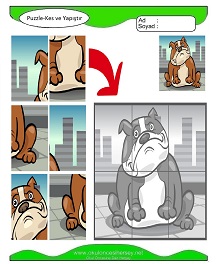 Puzzle Kes Yapıştır Çalışma Sayfaları